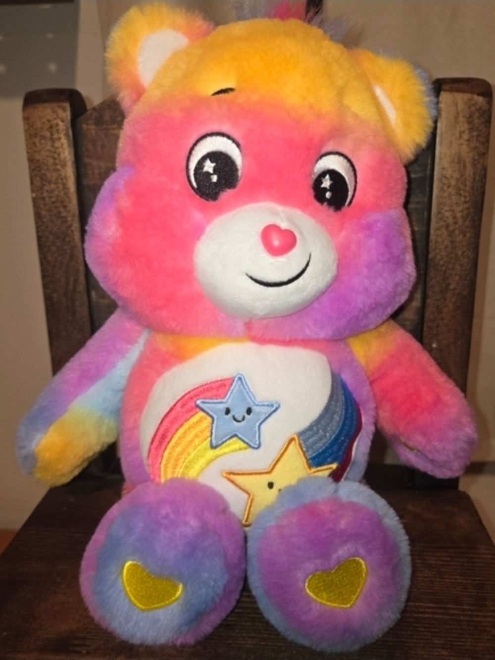 Care Bears Rainbow Star Plush Bear - Pink, Yellow, Purple, Blue